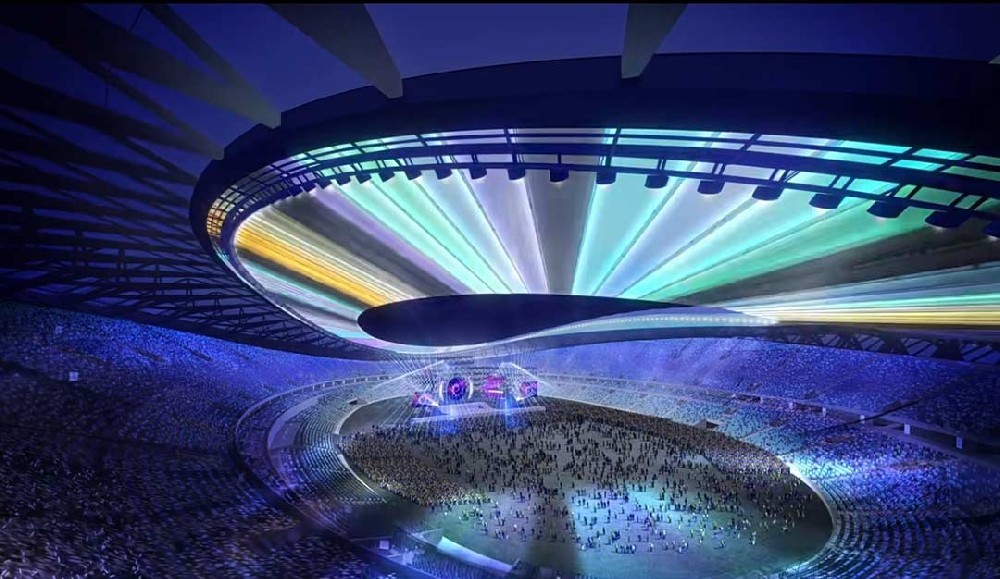 太湖之畔，華燈初上|無錫奧體中心施工加速